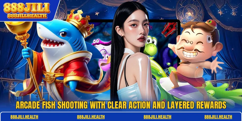 Arcade fish shooting with clear action and layered rewards