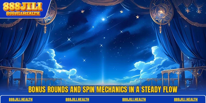 Bonus rounds and spin mechanics in a steady flow