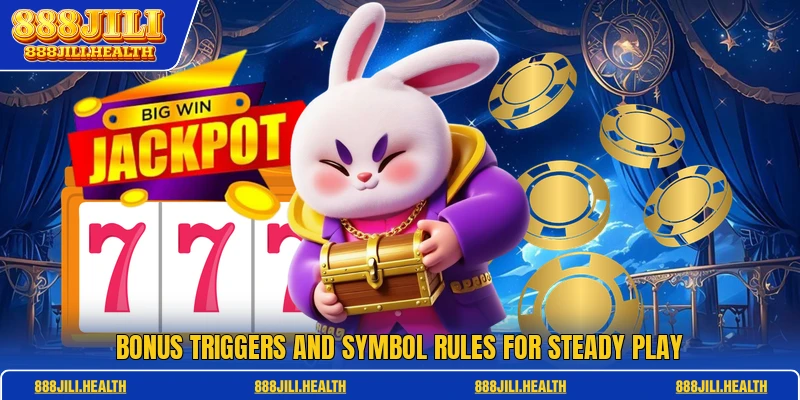 Bonus triggers and symbol rules for steady play