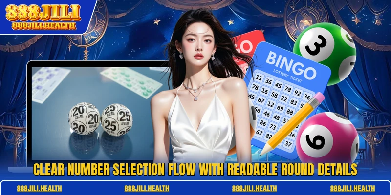 Clear number selection flow with readable round details