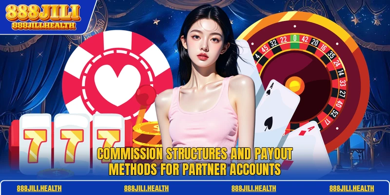 Commission structures and payout methods for partner accounts