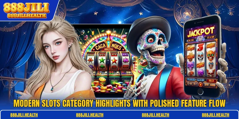 Modern Slots category highlights with polished feature flow