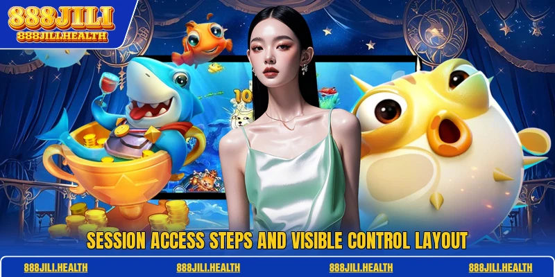 Session access steps and visible control layout