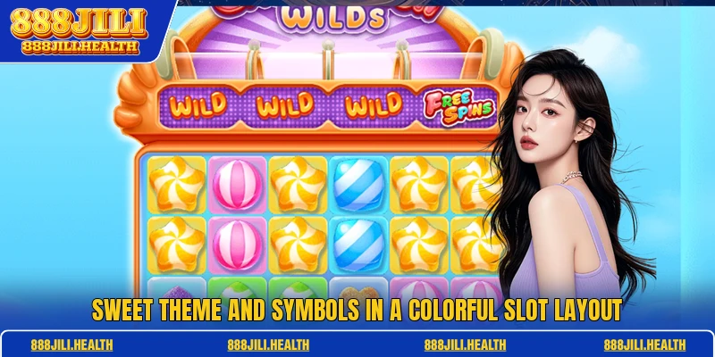 Sweet theme and symbols in a colorful slot layout