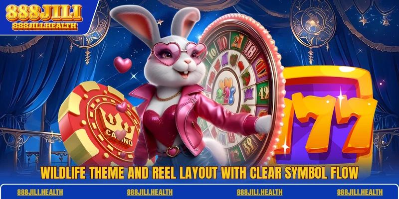 Wildlife theme and reel layout with clear symbol flow